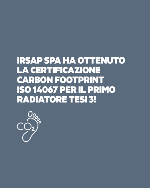 IRSAP ha ottenuto la sua prima certificazione Carbon Footprint di prodotto!