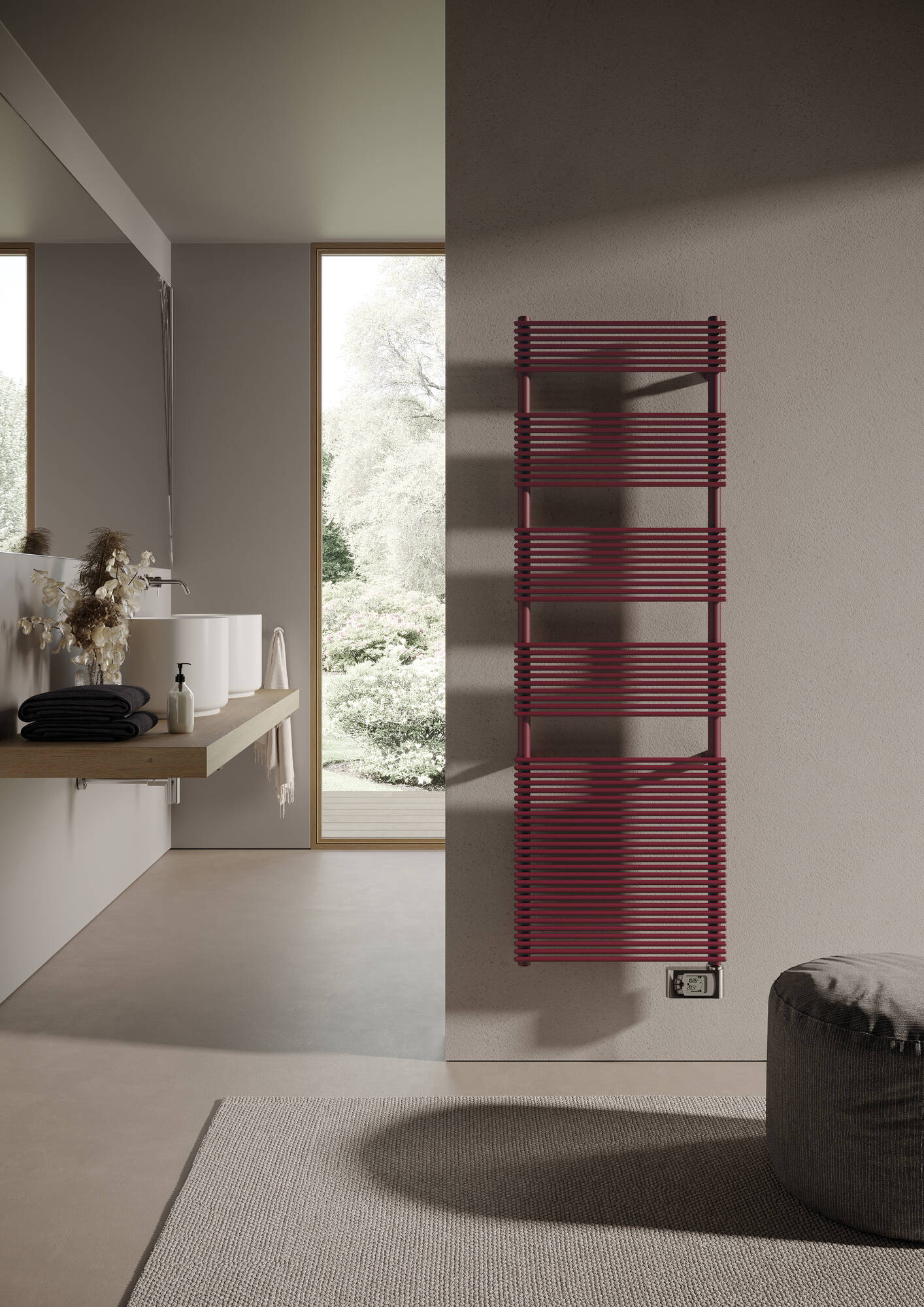 Arpa 12 B Elettrico, hauteur 1526 mm, largeur 500 mm, électrique avec contrôle électronique , Violet Bordeaux Mi-Mat - RAL 4004