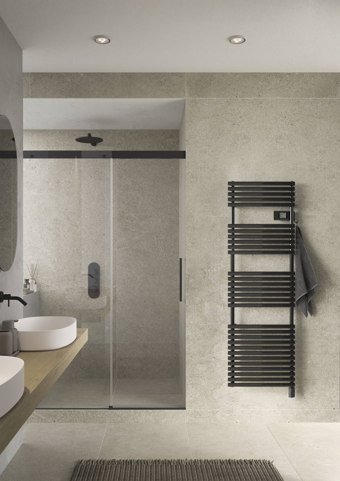 Ellipsis 30 B E-Central, hauteur 1800 mm, largeur 510 mm, électrique avec électronique centrale, Noir Opaque