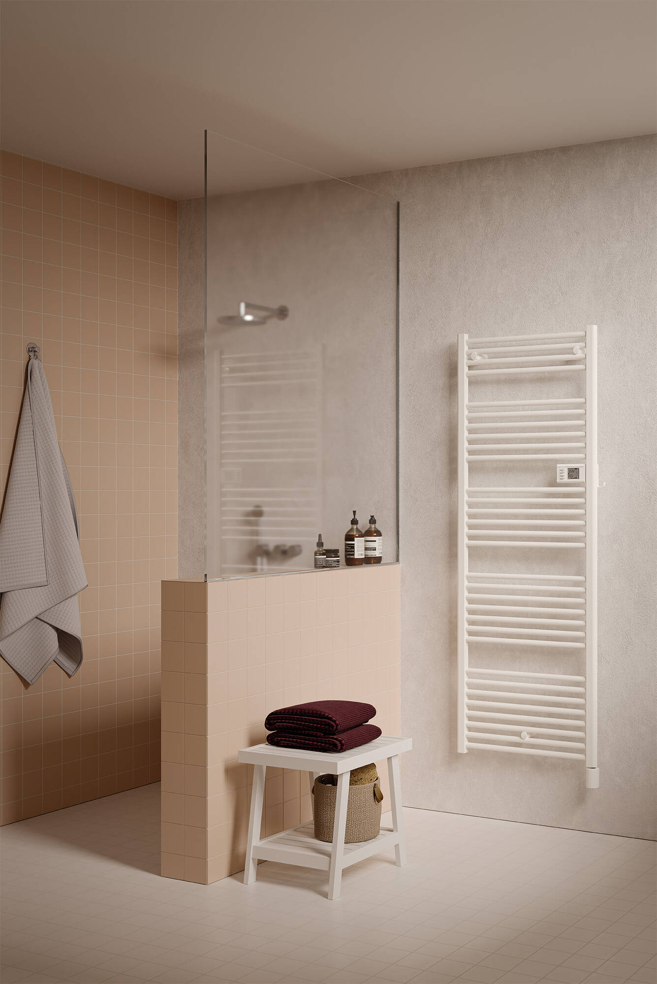 Flèche E-Central, hauteur 1658 mm, largeur 600 mm, électrique avec électronique centrale, Blanc Standard