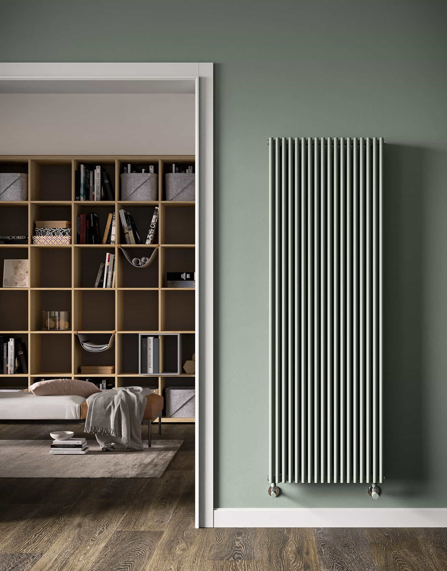 Radiateur électrique design connecté - 750W - vertical - gris/noir -  Polygon IRSAP