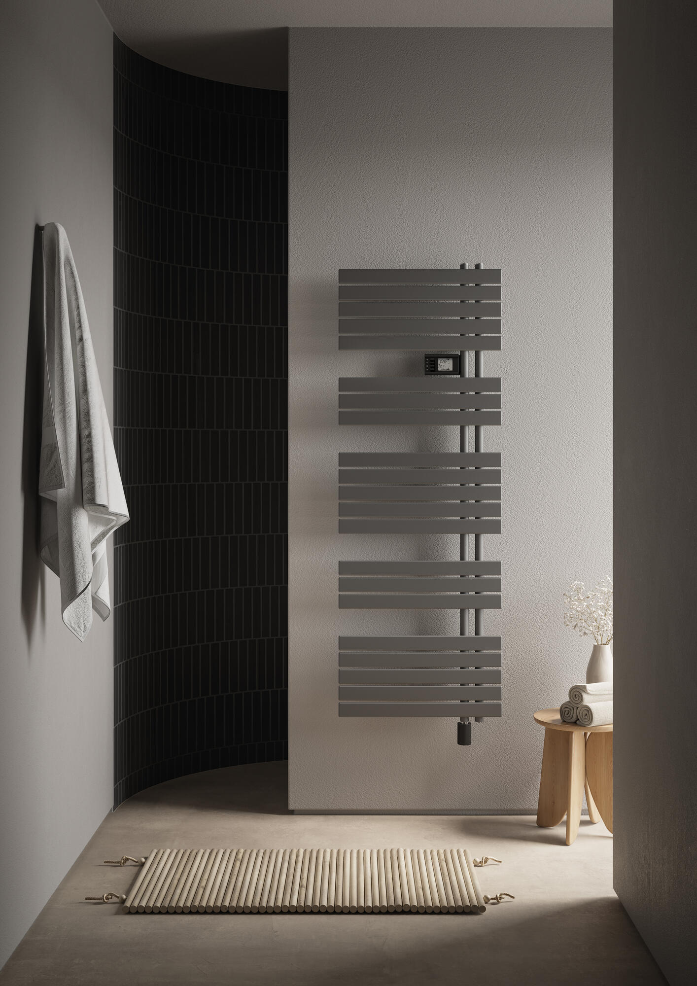 Soul S Elettrico, hauteur 1540 mm, largeur 550 mm, électrique avec électronique centrale, Gris Titanium Métalisé - RAL 9023