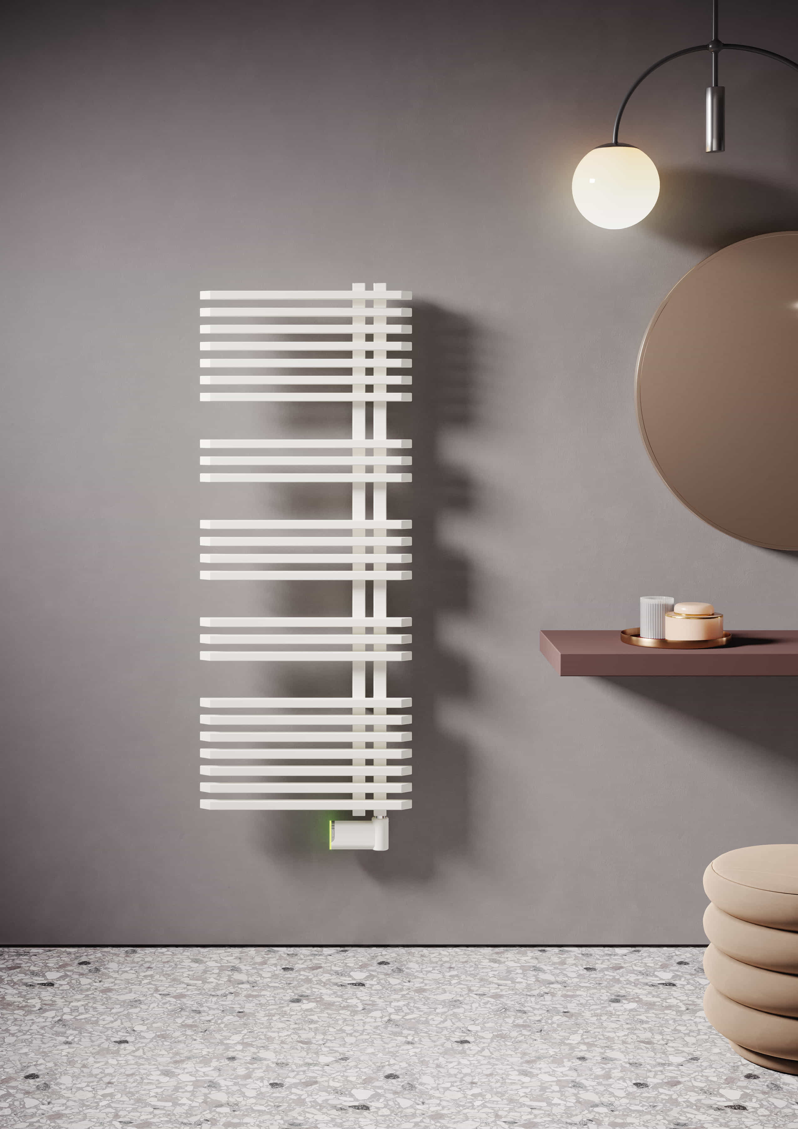 Radiateur sèche-serviettes avec soufflant - 853W - blanc - Ares Booster  IRSAP