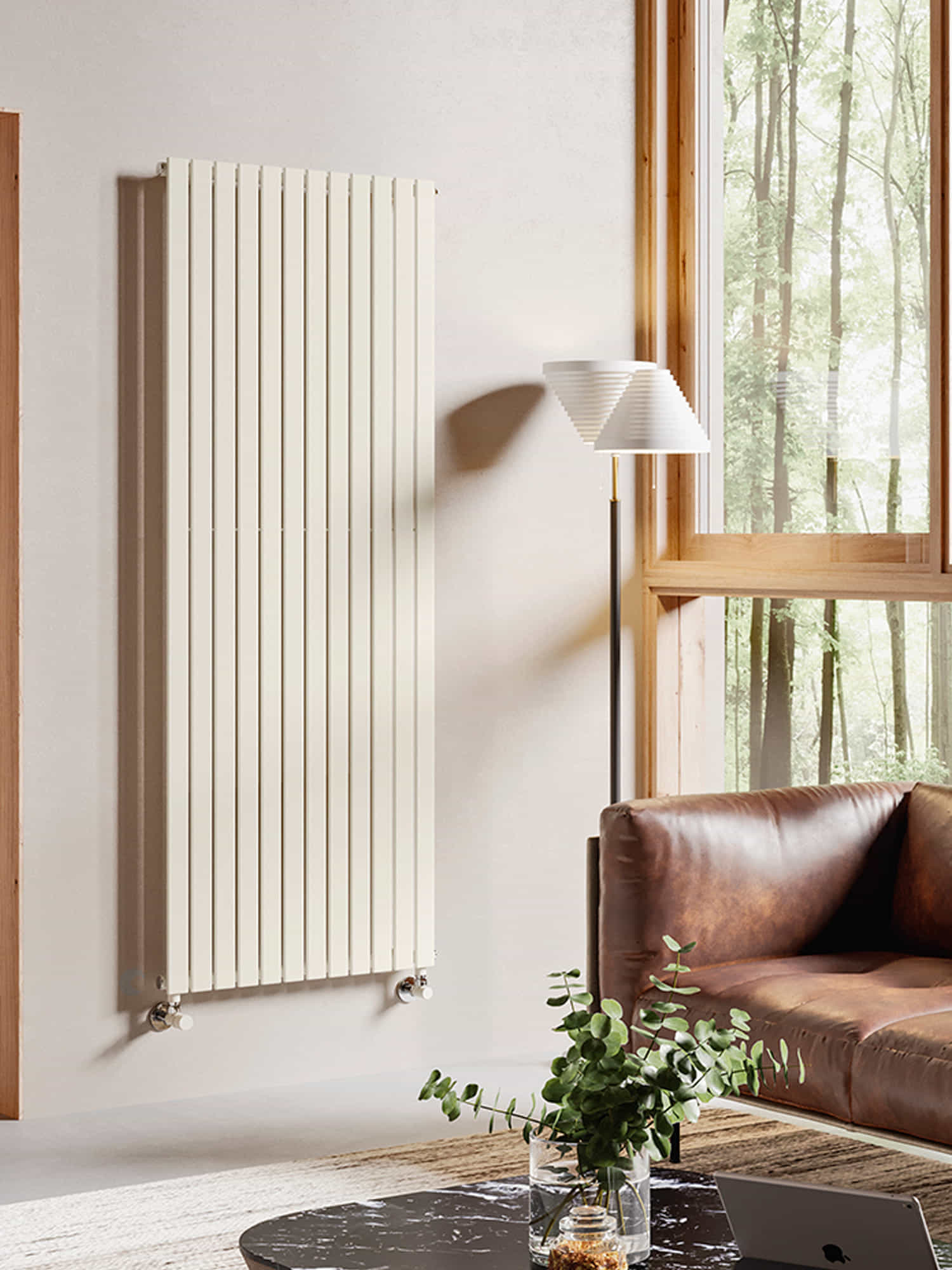 Radiateur électrique design connecté - 750W - vertical - gris/noir -  Polygon IRSAP