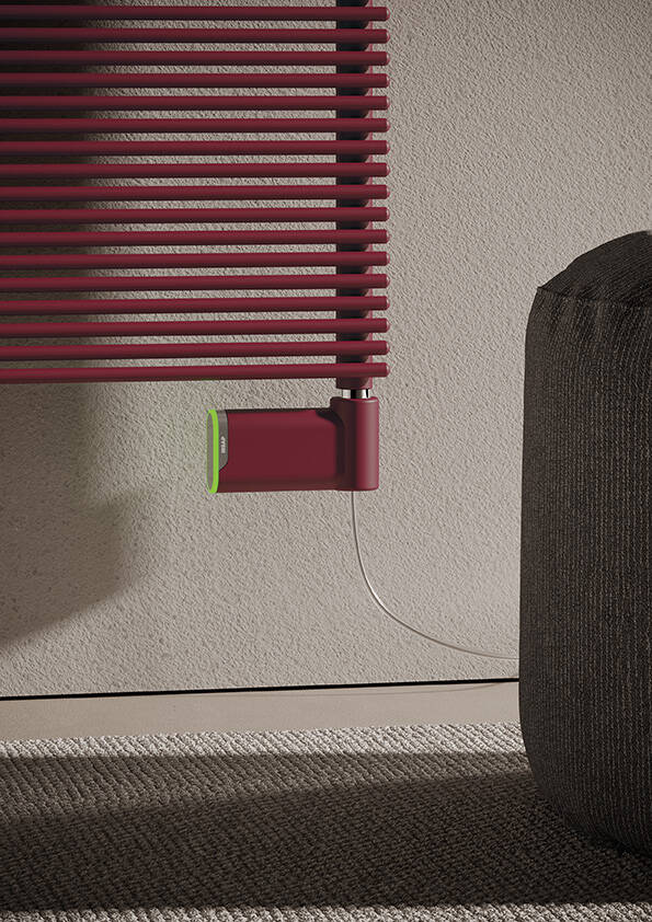 Arpa 12 B Elettrico, altezza 1526 mm, larghezza 500 mm, elettrico con resistenza WiFi, Viola Bordeaux Semi Opaco - RAL 4004, (dettaglio)