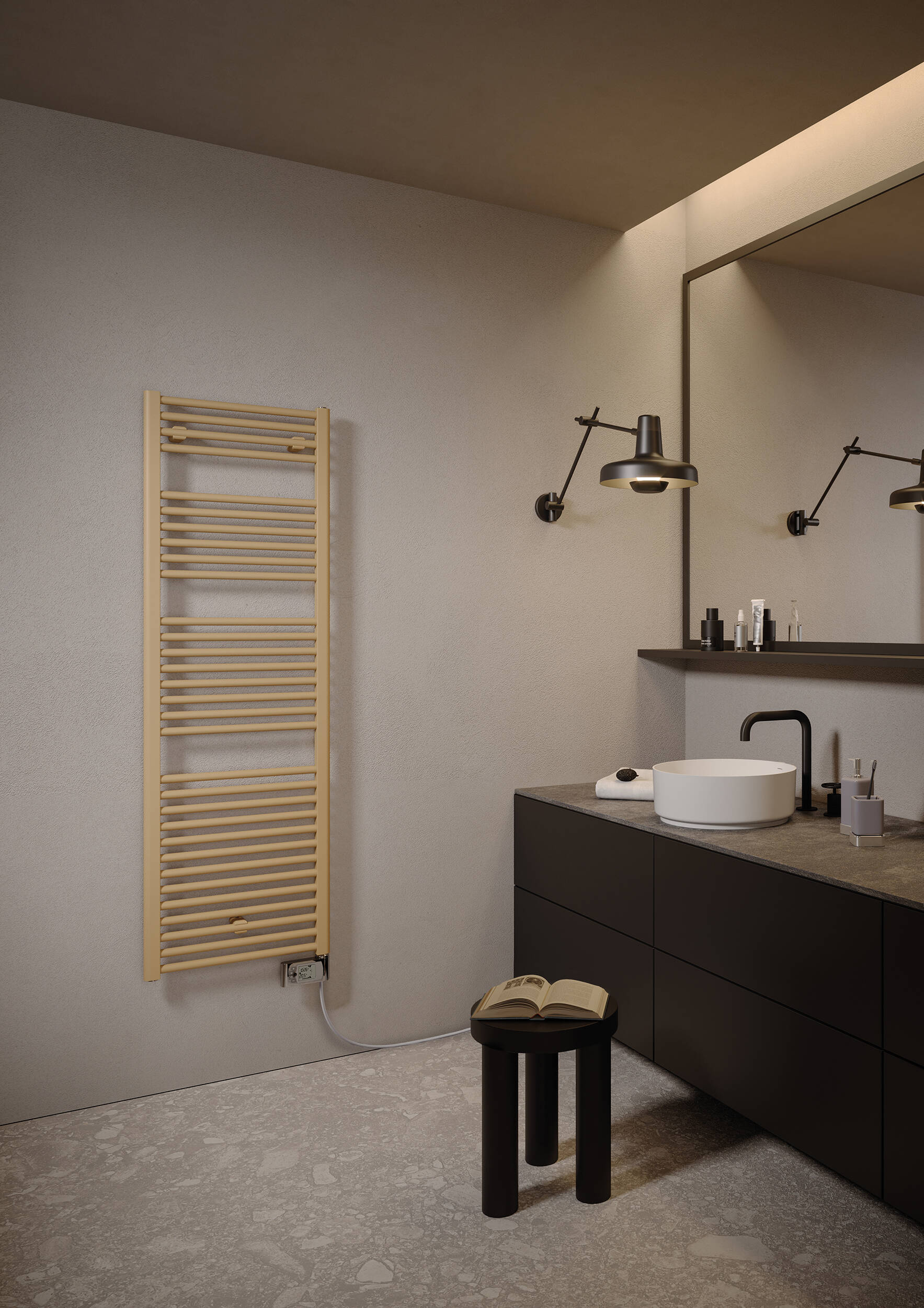 Geo Elettrico, altezza 1592 mm, larghezza 500 mm, elettrico tipologia H, Beige Semi Opaco - RAL 1001