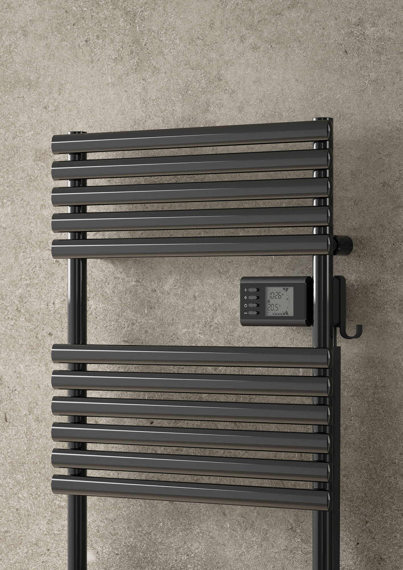 Ellipsis 30 B, altezza 1560 mm, larghezza 610 mm, elettrico con elettronica centrale, Nero Opaco, (dettaglio)