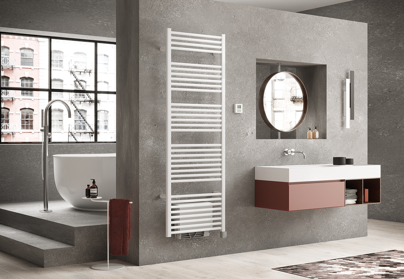 Flèche Air, hauteur 1658 mm, largeur 600 mm, électrique avec résistance wireless, avec booster, Standard Blanc