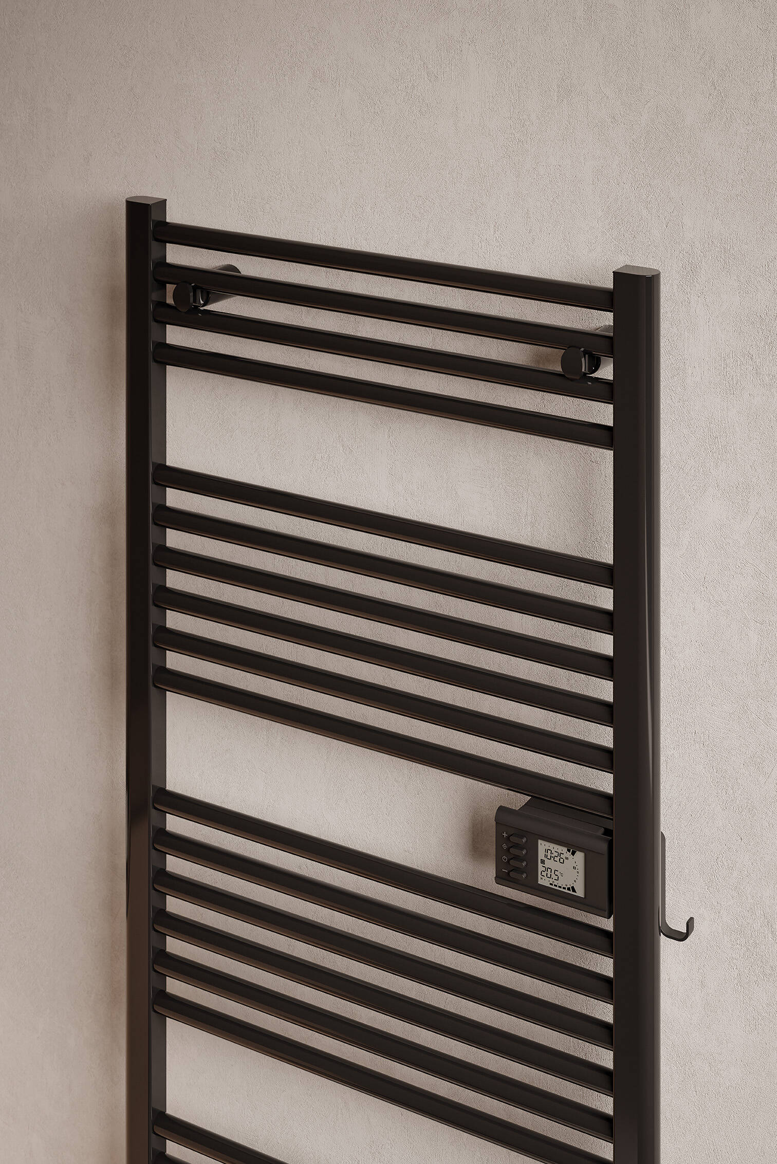 Flèche E-Central, altezza 1658 mm, larghezza 600 mm, elettrico con elettronica centrale, Nero Opaco, (dettaglio)