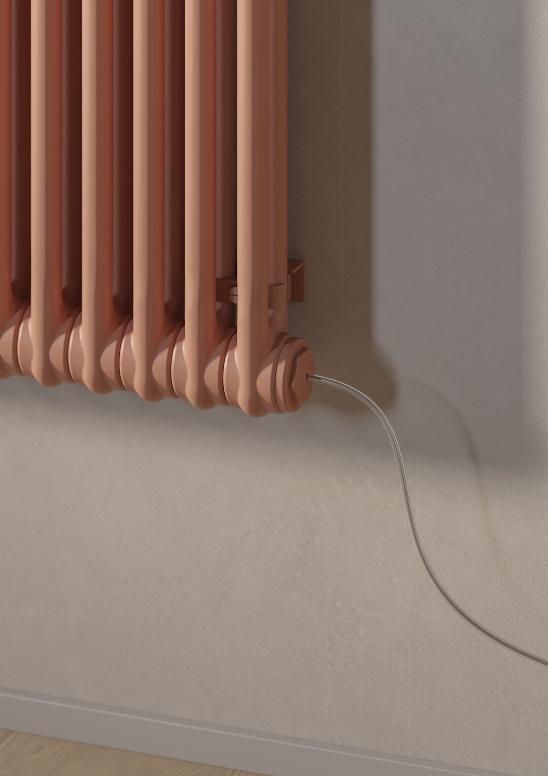 Tesi 2 Elettrico, altezza 1853 mm, larghezza 555 mm, Resistenza elettrica (tipologia S), Rosa cipria opaco - RAL 3012, (dettaglio)