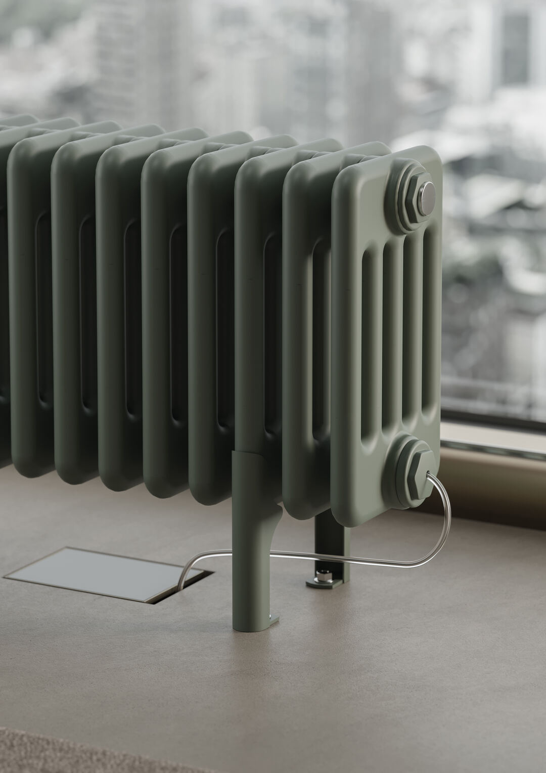 Tesi 5 Elettrico, altezza 399 mm, larghezza 960 mm, Resistenza elettrica (tipologia S), Agave Opaco, (dettaglio)