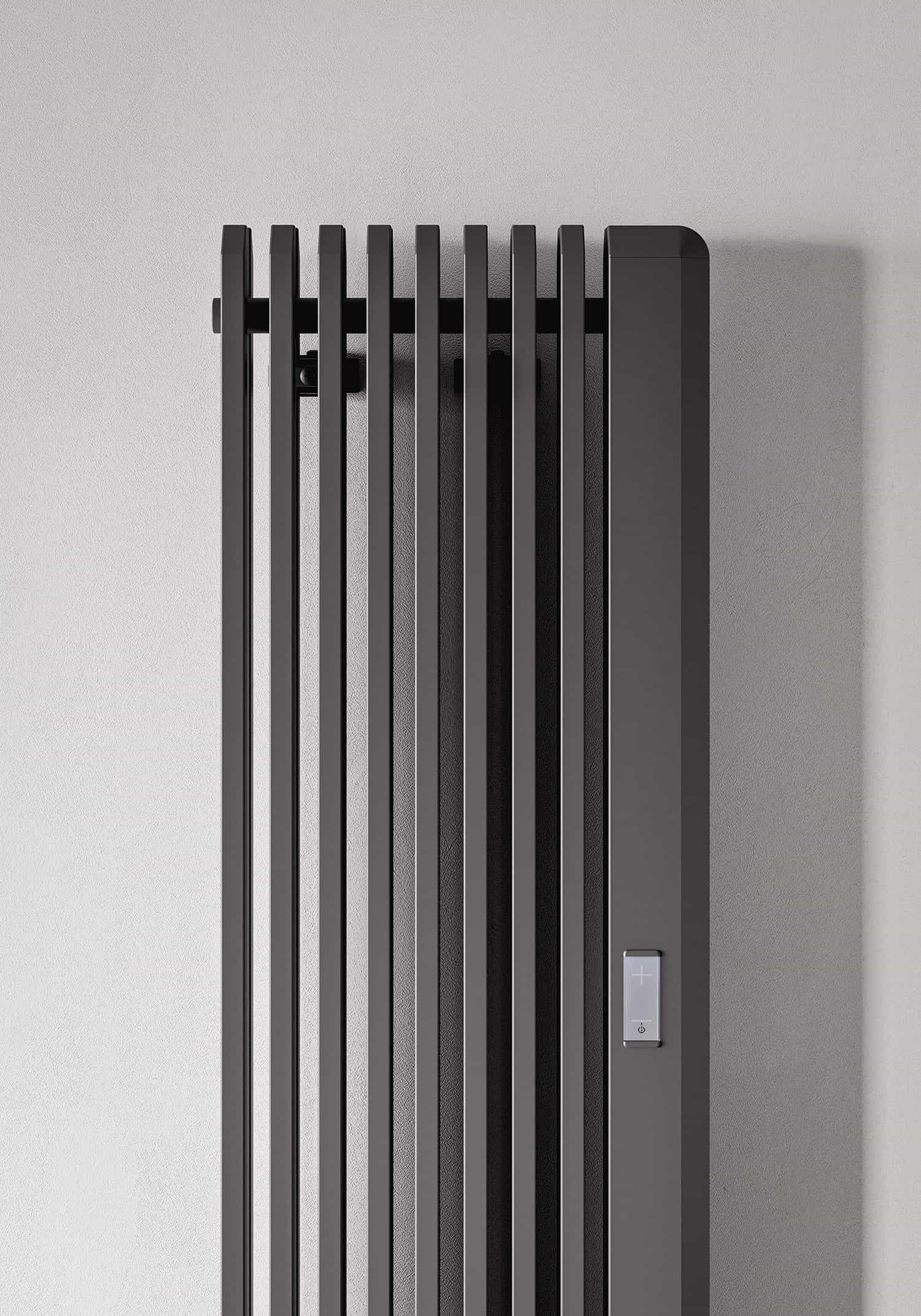 Sax Elettrico, vertical, 8 elementos, altura 1800 mm, anchura 735 mm, eléctrico con resistencia WiFi, Negro Satinado, (detalle)