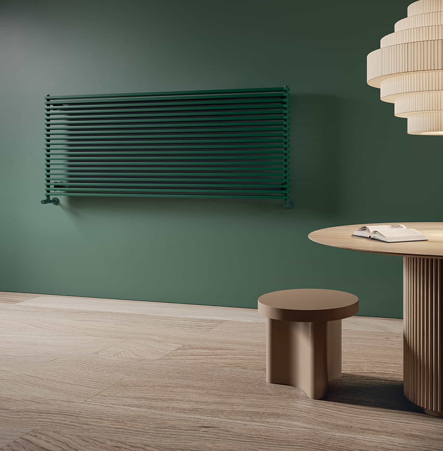 Sax 2, Horizontal, 20 elements, Hight 800 mm, Lenght 1800 mm, Moss Green Semi Matt - RAL 6005